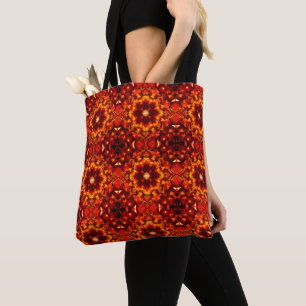 Rote Orange Kaleidoskop Drucktasche Tasche
