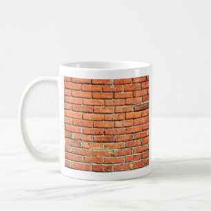 Rote Orange Kleine Backsteinmauer Kaffeetasse
