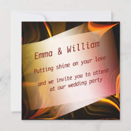 Rote Orange- oder Goldkurven auf dunklem Hintergru Einladung