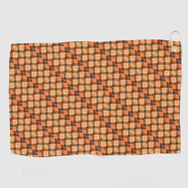 Rote orangefarbene Schachpartien, die neue quadrat Golfhandtuch (Horizontal)