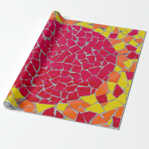 Rote, orangefarbene und gelbe Bilder Geschenkpapier