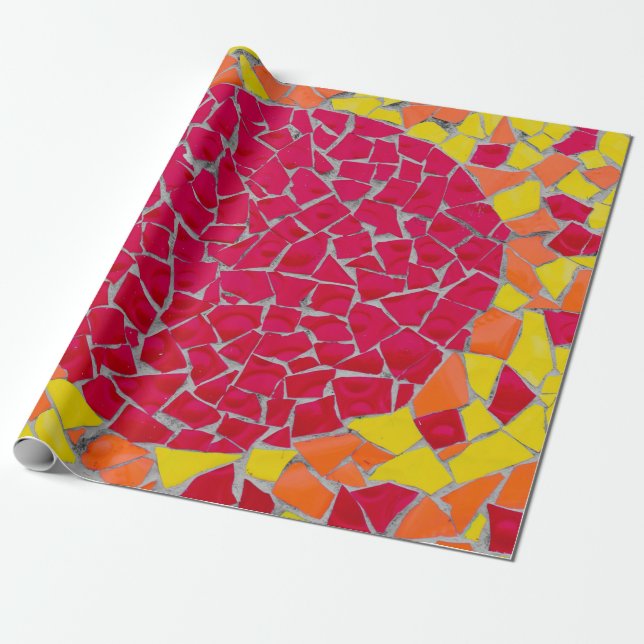 Rote, orangefarbene und gelbe Bilder Geschenkpapier (Ungerollt)