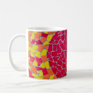 Rote, orangefarbene und gelbe Bilder Kaffeetasse