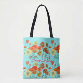 Rote Orangenblüte Mohnblüten Blume Aqua Tasche