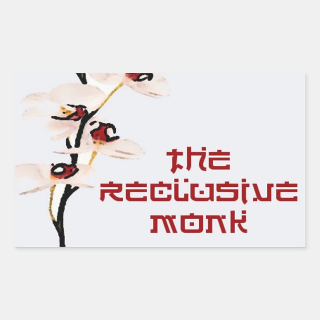 Rote Orchidee Rechteckiger Aufkleber (Vorderseite)