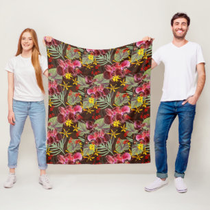 Rote Orchideen. Fleecedecke