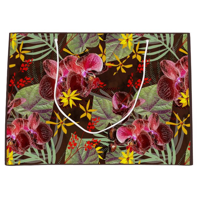 Rote Orchideen. Große Geschenktüte (Vorderseite)
