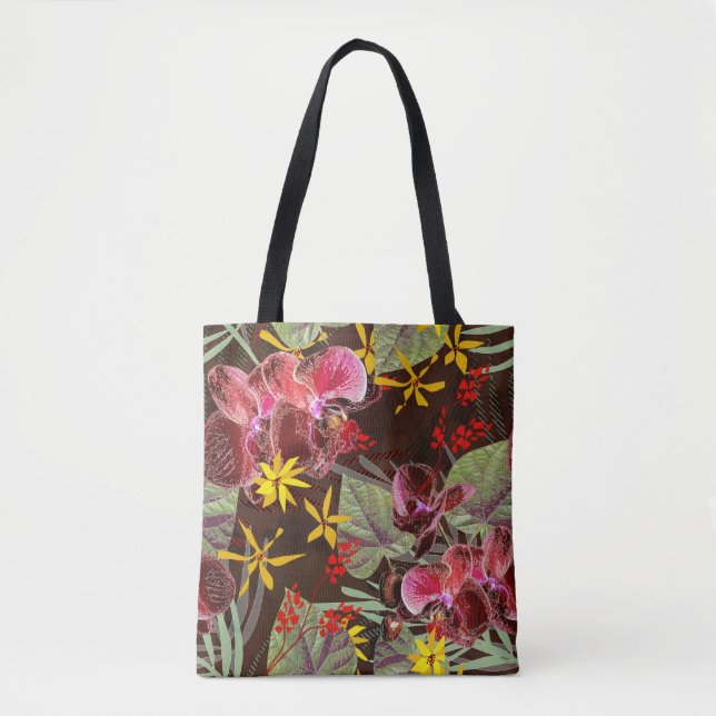 Rote Orchideen. Tasche (Vorderseite)