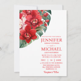 Rote Orchideen Winter Sommerhochzeit Einladungen