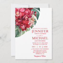 Rote Orchideen Winter Sommerhochzeit Einladungen