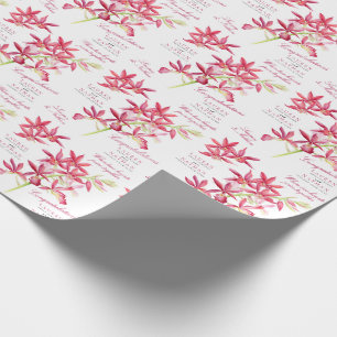 Rote Orchideenhochzeit der botanischen Blume Geschenkpapier