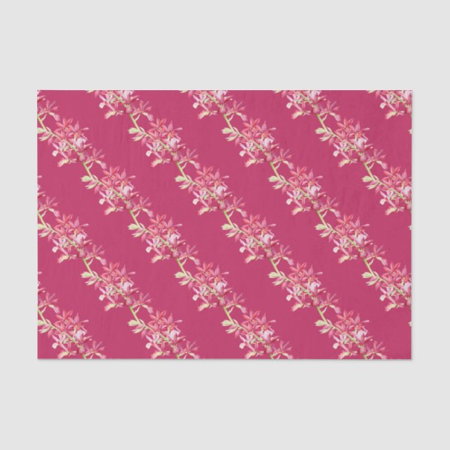 Rote Orchideenverpackung Blume Aquarellkunst Seidenpapier (Vorderseite)