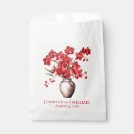 Rote Orchids Blume Blumenhochzeit Geschenktütchen