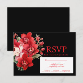 Rote Orchids Menü Auswahl UAWG Response Card RSVP Karte