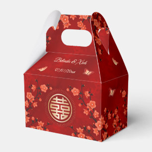 Rote Orientalische Blüte    Chinesische Hochzeit  Geschenkschachtel