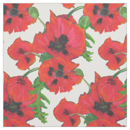 Rote orientalische Mohnblumen auf besonders Stoff