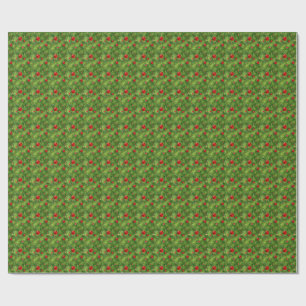Rote Ornamente & Immergrün-Weihnachtspapier Geschenkpapier