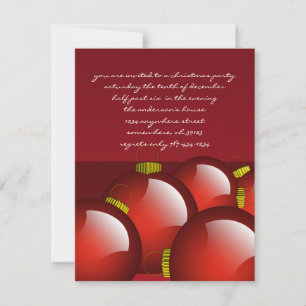 Rote Ornamente Weihnachten DInner Party Einladunge Einladung