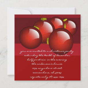 Rote Ornamente Weihnachten DInner Party Einladunge Einladung