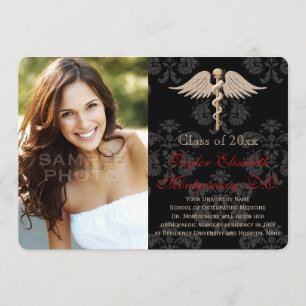 Rote Osteopathische Medizin DO Schule Abschluss Einladung