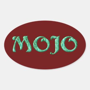 Rote Ovalaufkleber von Mojo Ovaler Aufkleber