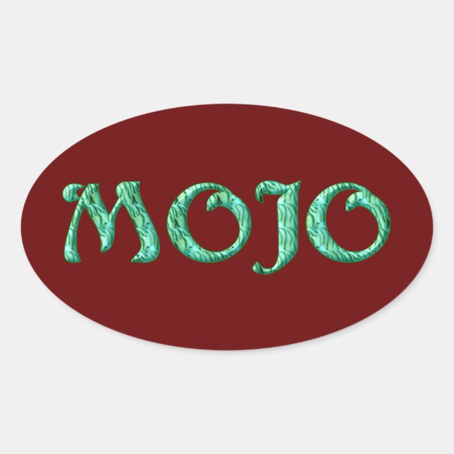 Rote Ovalaufkleber von Mojo Ovaler Aufkleber (Vorderseite)