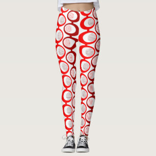 Rote Ovale Leggings