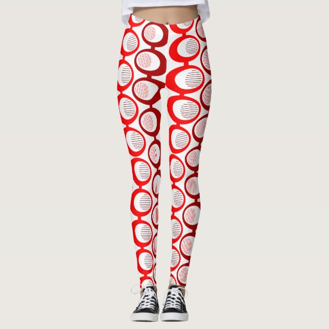 Rote Ovale Leggings (Vorderseite)