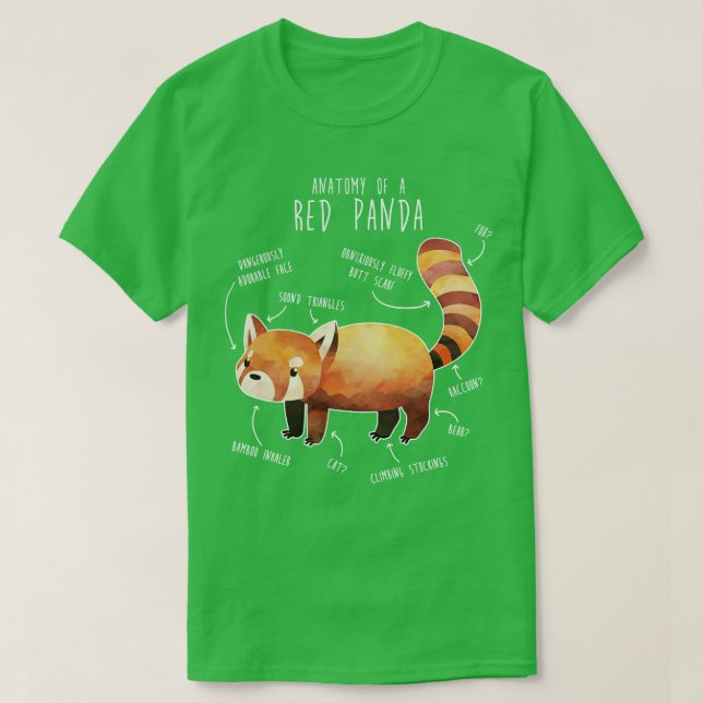Rote Panda-Anatomie T-Shirt (Design vorne)