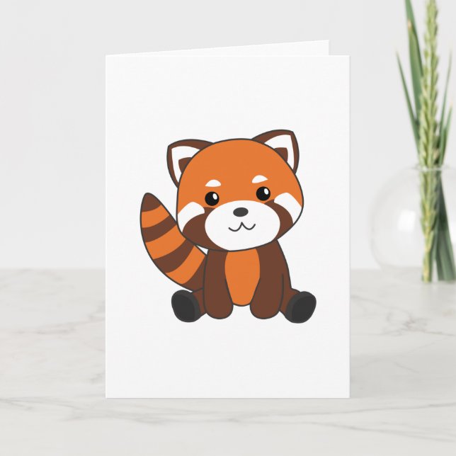 Rote Panda Niedlicher Tiere für Kinder Kawaii Karte (Vorderseite)