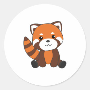 Rote Panda Niedlicher Tiere für Kinder Kawaii Runder Aufkleber