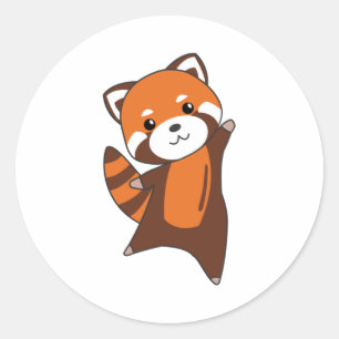 Rote Panda Niedlicher Tiere für Kinder Kawaii Runder Aufkleber