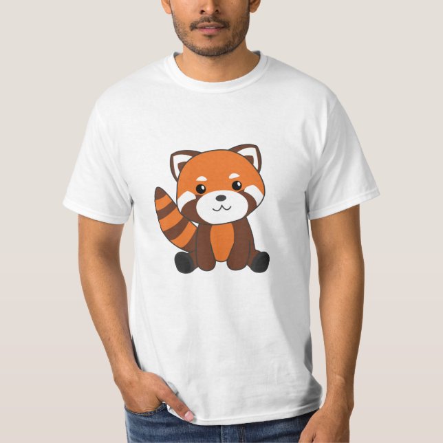 Rote Panda Niedlicher Tiere für Kinder Kawaii T-Shirt (Vorderseite)