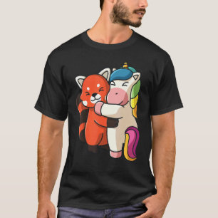 Rote Panda und einhorniges Süße Tier, das Frauen u T-Shirt