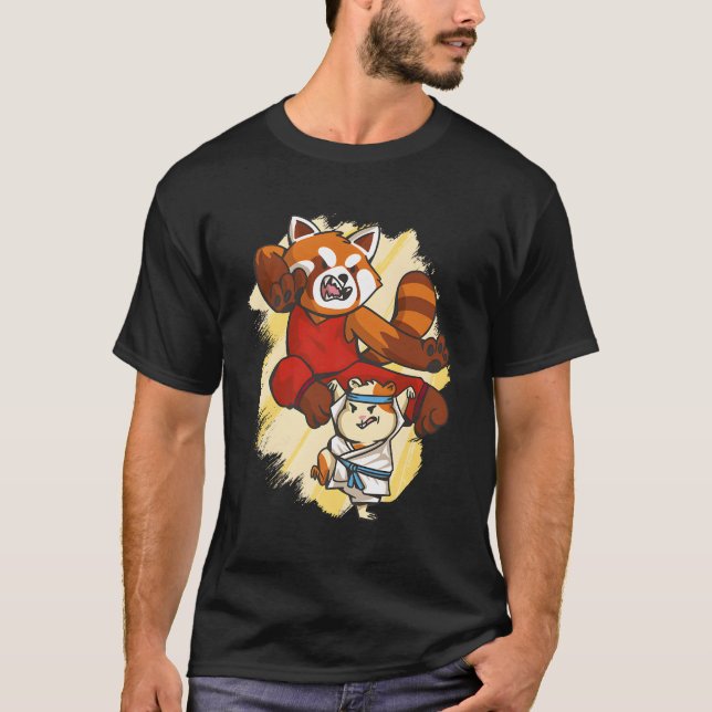 Rote Panda und Hamster Kämpfer Karate T-Shirt (Vorderseite)