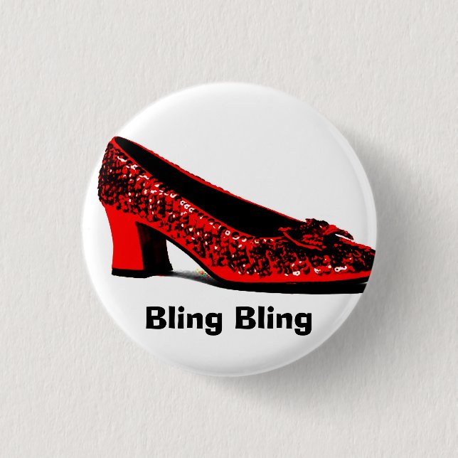 rote Pantoffel, Bling Bling Button (Vorderseite)