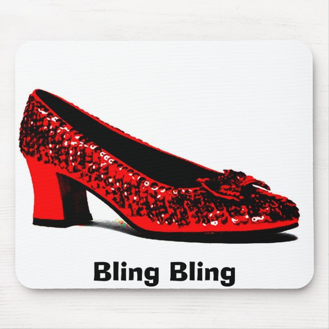 rote Pantoffel, Bling Bling Mousepad (Vorne)