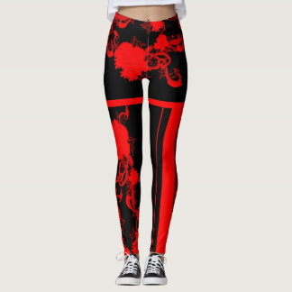 rote Päonie Leggings