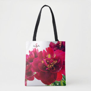 Rote Päonie Tasche