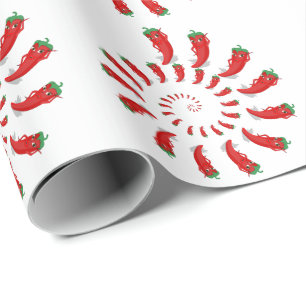 Rote Paprika-Diva Spirale groß Geschenkpapier