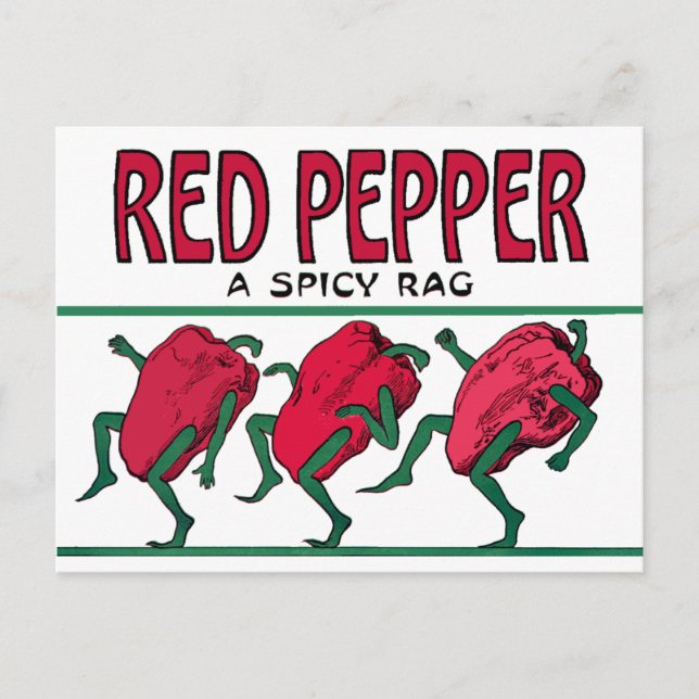 Rote Paprika-Rag Postkarte (Vorderseite)