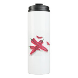 Rote Paprikaschoten Aquarellpflanze Thermosbecher