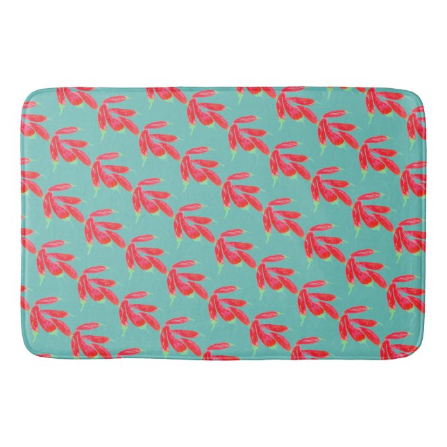 Rote Paprikaschoten im Wasser Bunch Bath Mat Badematte (Vorderseite)