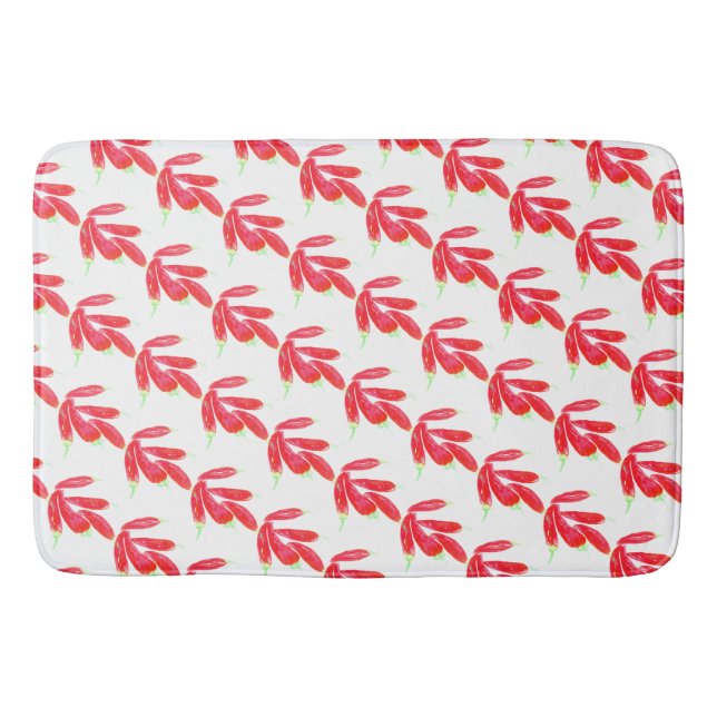 Rote Paprikaschoten im Wasser Bunch Bath Mat Badematte (Vorderseite)