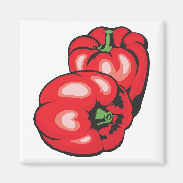 rote Paprikaschoten Magnet (Vorne)