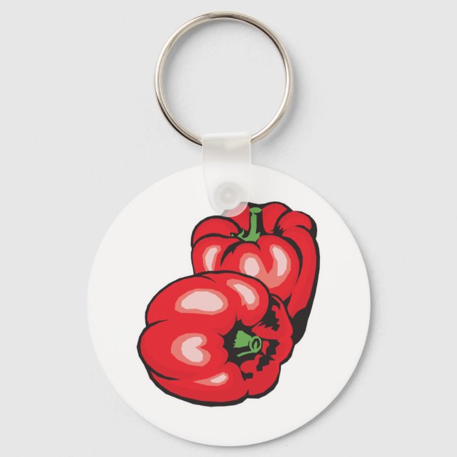 rote Paprikaschoten Schlüsselanhänger (Vorderseite)
