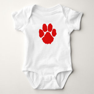 Rote Paw Baby Strampler