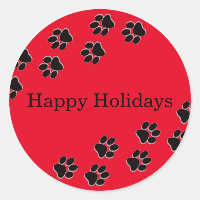 Rote Paw-Prints - Circle Aufkleber (Vorderseite)