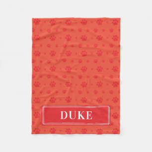 Rote Paws Monogram Pet Fleece Blankon