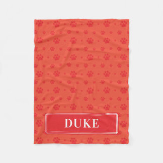 Rote Paws Monogram Pet Fleece Blankon